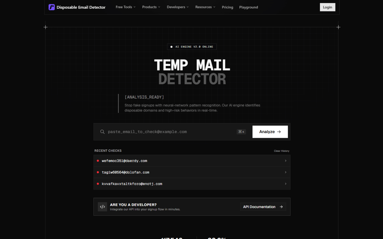 Temp Mail Detector
